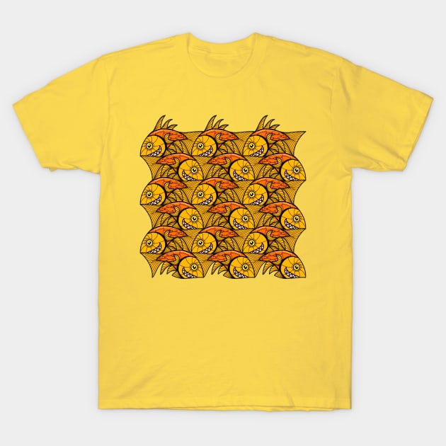 Escher fish pattern VI T-Shirt by Maxsomma